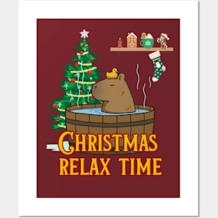 Christmas Capybara Posters and Art